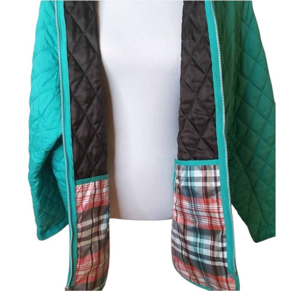LANDS’ END Quilted Full-zip Chore / Barn Jacket in Teal Size L (14-16) - Picture 6 of 12